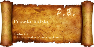 Prauda Balda névjegykártya
